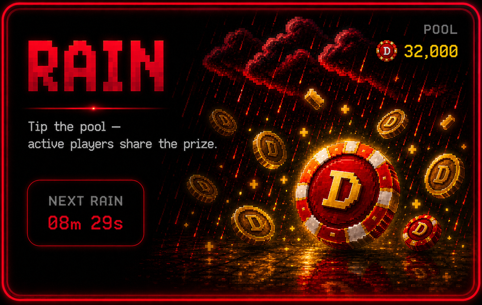 Rain — Tip the pool, active players share the prize